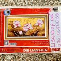 Tranh thêu chữ thập HOA SEN 70x41cm chưa thêu a1138