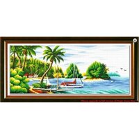 Tranh Thêu Chữ Thập Làng Ven Biển RY10890 (KHÁCH TỰ THÊU) KT:96X44CM