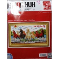 Tranh thêu chữ thập Mã đáo thành công 118*67cm