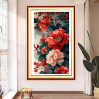 Tranh thêu chữ thập Mẫu Đơn Kheo Sắc (thêu kín) VS8104 - KT:(50x70)cm