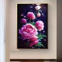 Tranh thêu chữ thập Mẫu Đơn Khoe Sắc (thêu kín) J8132 - KT:(50x70)cm