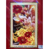 Tranh thêu chữ thập Mẫu đơn khoe sắc E100 50x90cm