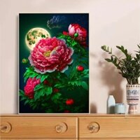 Tranh thêu chữ thập Mẫu đơn ngắm trăng E271 - KT:(70x100)cm