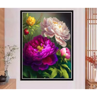 Tranh thêu chữ thập Mẫu Đơn Khoe Sắc E276 - KT:(70x90)cm