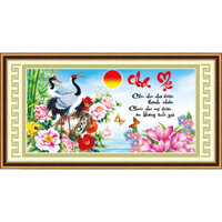 Tranh thêu chữ thập mẫu "Ơn cha mẹ"