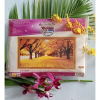 Tranh thêu chữ thập Mùa Thu Lá Vàng LV3303 (105 x 63cm) chưa thêu – An Nhiên