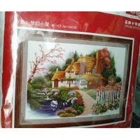 Tranh thêu chữ thập Ngôi nhà mùa xuân F254 (82x62cm) chưa thêu