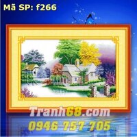 Tranh Thêu Chữ Thập NgôI nhà bên sông  DLH-YF266