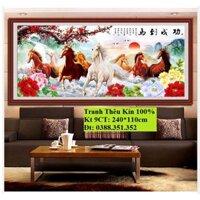 Tranh thêu chữ thập ngựa khổ lớn nhất 240*110cm