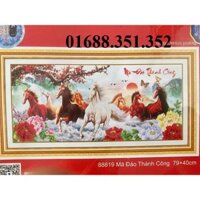 Tranh thêu chữ thập ngựa Mã đáo thành công 88819-79x40cm