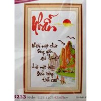 Tranh thêu chữ thập Nhẫn (chưa thêu) LV3233