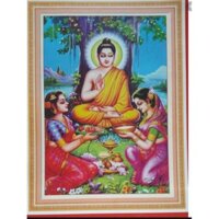 Tranh thêu chữ thập Phật A1047 51x70cm chưa thêu