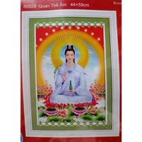 Tranh thêu chữ thập Phật Quan Âm (về tự thêu) 88929