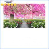Tranh thêu chữ thập Phong cảnh cây tình yêu cây hồng 3D LV3119-Chưa thêu