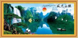 Tranh thêu chữ thập phong cảnh DLH-YA306