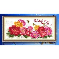 Tranh thêu chữ thập Phú quý bình an 222803-148x74cm