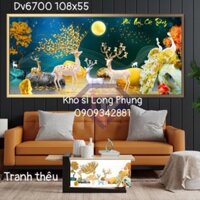 Tranh thêu chữ thập Phú quý Phát tài Dv6700 ( 108 cm ngang x 55 cm) chưa thêu