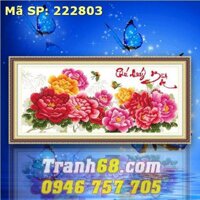 tranh thêu chữ thập  phú quý bình an(精装) DLH-222803