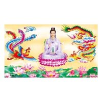 Tranh thêu chữ thập Quan Âm Bồ Tát LV3059 kt 67x43cm
