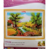 Tranh thêu chữ thập Quê hương mùa lúa chín LV3196-90x63m