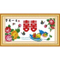 Tranh Thêu Chữ Thập Song Hỷ Lâm Môn RY10895 (KHÁCH TỰ THÊU) KT:78X40CM