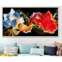 TRANH THÊU CHỮ THẬP SONG NGƯ E229 (100X55cm)