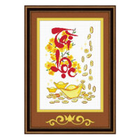 Tranh Thêu Chữ Thập Tài Lộc 51278 (TRANH CHƯA THÊU) KT:35X50CM