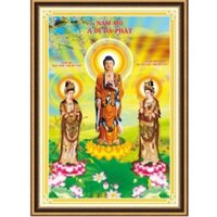 Tranh thêu chữ thập Tam Thế Phật kt 100x70cm 53560