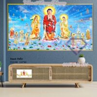 Tranh thêu Chữ thập Tam thế phật tây phương thánh Dv6298 (110x60 cm)chưa thêu