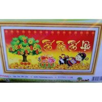 Tranh thêu chữ thập Tấn Tài Tấn Lộc (chưa thêu) DV6453