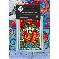 Tranh thêu chữ thập Thần Tài PCH-342 50x70cm