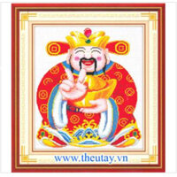 Tranh Thêu Chữ Thập Thần Tài Vui Tính RY1856 , 1652 (TRANH CHƯA THÊU) KT:40X45CM