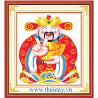Tranh Thêu Chữ Thập Thần Tài Vui Tính RY1856 , 1652  (KHÁCH TỰ THÊU) KT:40X45CM
