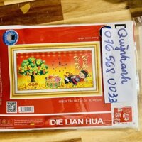 Tranh thêu chữ thập THẦN TÀI 83x45cm chưa thêu 5d 88828