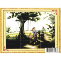 Tranh Thêu Chữ Thập (thêu toàn bộ) Phong Cảnh Đồng Quê 222201 (KHÁCH TỰ THÊU) KT:90X68CM