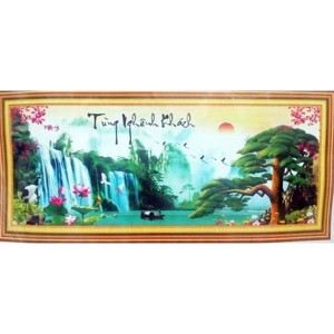 Tranh thêu chữ thập tùng nghênh khách - DLH-222954