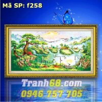 Tranh Thêu Chữ Thập tùng nghênh khách DLH-YF258