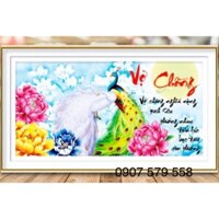 Tranh thêu chữ thập vợ chồng kt 78x44 cm