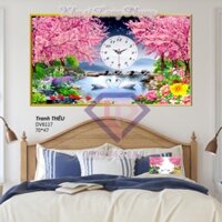 Tranh thêu Chữ thập Vợ chồng DV6117(70x47 cm) chưa thêu