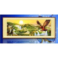 Tranh thêu Đại bàng vượt đại ngàn a1015 161x64 cm