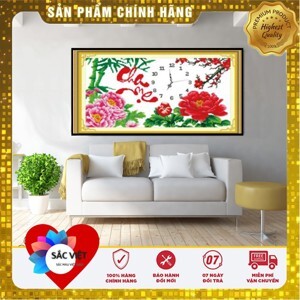 Tranh thêu đồng hồ cha mẹ - DLH-222817