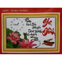 Tranh thêu Đồng hồ gia đình 222891