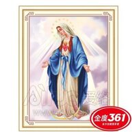 Tranh thêu Đức Mẹ Maria 3D 30285 (60x80) chưa thêu