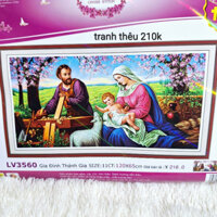 tranh thêu gia đình thánh gia. tranh về tự thêu