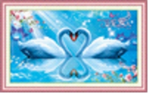 Tranh thêu hồ thiên nga - DLH-YA704