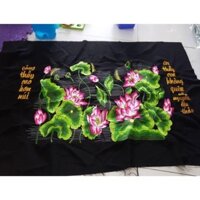 Tranh thêu hoa sen đẹp thành phẩm 50x75cm hàng có sẵn