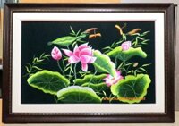 Tranh thêu hoa sen-F169