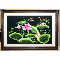 Tranh thêu hoa sen-F169