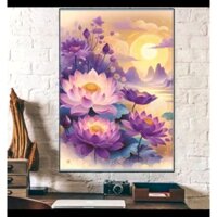 TRANH THÊU HOA SEN MẪU MỚI 2024-6123-50x68cm