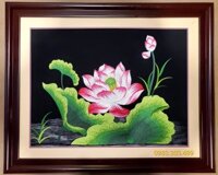 TRANH THÊU - HOA SEN - T197